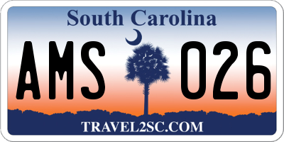 SC license plate AMS026