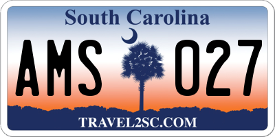 SC license plate AMS027
