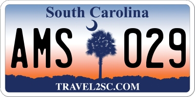 SC license plate AMS029