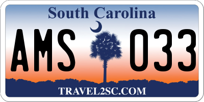 SC license plate AMS033