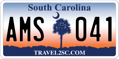 SC license plate AMS041
