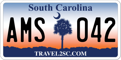 SC license plate AMS042