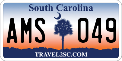 SC license plate AMS049