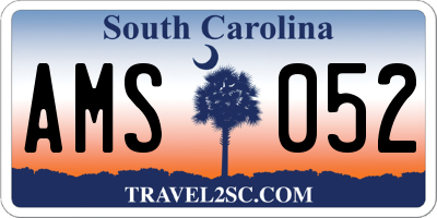SC license plate AMS052