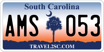 SC license plate AMS053