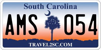 SC license plate AMS054