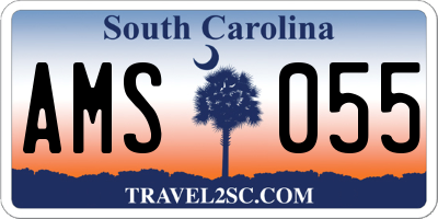 SC license plate AMS055