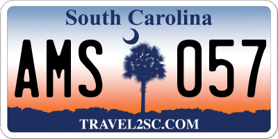 SC license plate AMS057