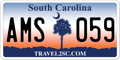 SC license plate AMS059
