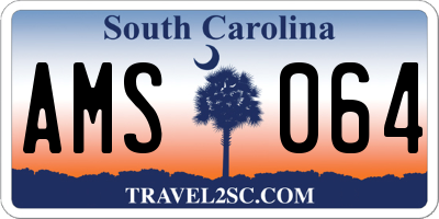 SC license plate AMS064