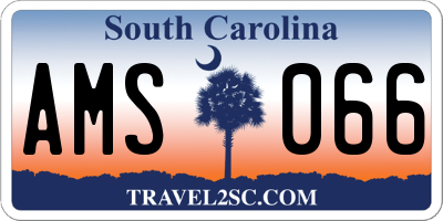SC license plate AMS066