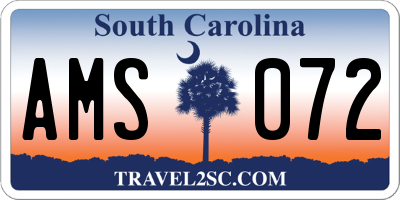 SC license plate AMS072