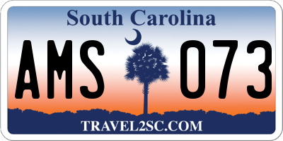 SC license plate AMS073