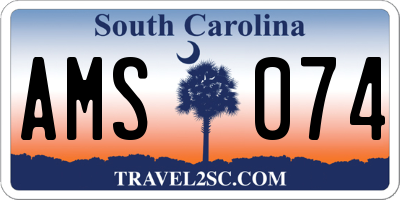 SC license plate AMS074