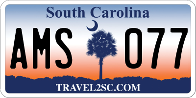 SC license plate AMS077