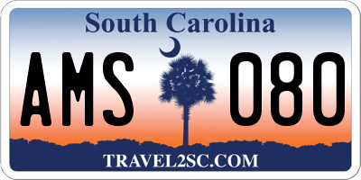 SC license plate AMS080