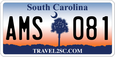 SC license plate AMS081