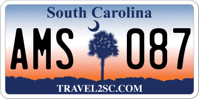 SC license plate AMS087