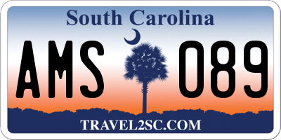 SC license plate AMS089