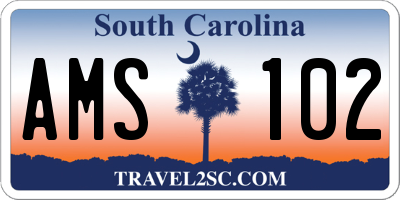 SC license plate AMS102