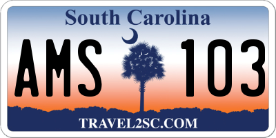 SC license plate AMS103