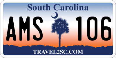 SC license plate AMS106