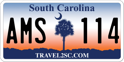 SC license plate AMS114