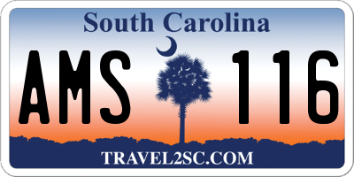 SC license plate AMS116