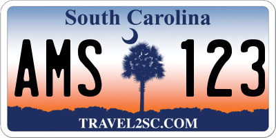 SC license plate AMS123