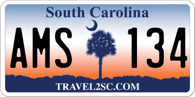 SC license plate AMS134