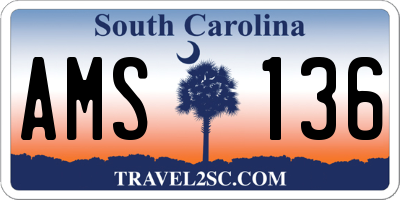 SC license plate AMS136