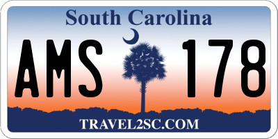 SC license plate AMS178