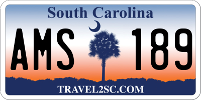 SC license plate AMS189