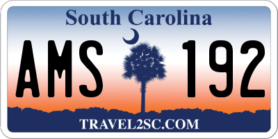 SC license plate AMS192