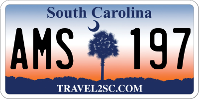 SC license plate AMS197
