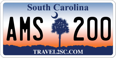 SC license plate AMS200