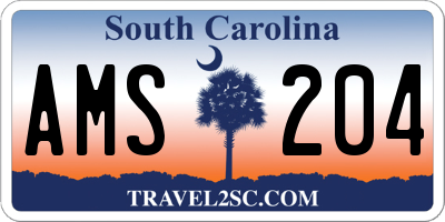 SC license plate AMS204