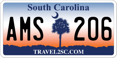 SC license plate AMS206