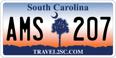 SC license plate AMS207