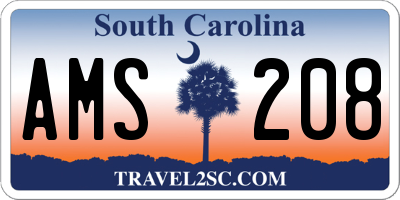 SC license plate AMS208