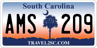 SC license plate AMS209