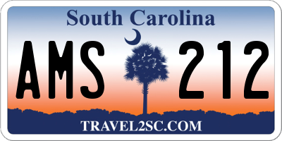 SC license plate AMS212