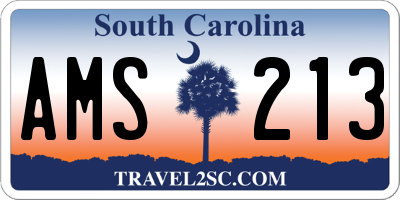 SC license plate AMS213