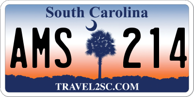 SC license plate AMS214