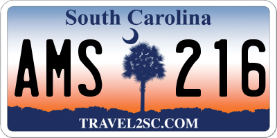 SC license plate AMS216