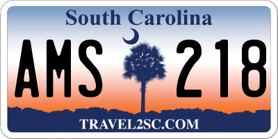 SC license plate AMS218