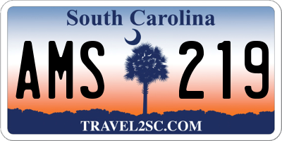 SC license plate AMS219