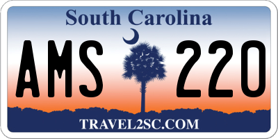 SC license plate AMS220