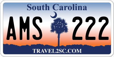 SC license plate AMS222