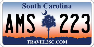 SC license plate AMS223